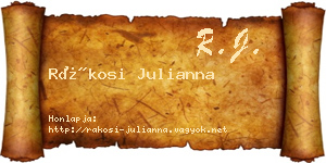 Rákosi Julianna névjegykártya